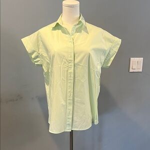 The Shirt by Rochelle Behrens Light Green Button-Down Top